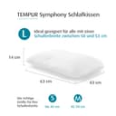 TEMPUR Symphony Ergonomic Neck Support Pillow for Back and Side Sleepers, Size L - 43 x 63 x 14 cm - 2