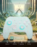 PALPOW Manette Switch 2 Pro, Manette Switch Sans Fil Compatible avec Nintendo Switch 2/OLED/Lite, Firefly Bluetooth Switch 2 Pro Controller avec 7 Couleurs LED/Paddle/Turbo - Blanc - 3