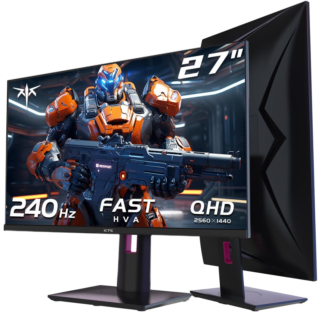 KTC Ecran PC Gamer 24.5", 400Hz FHD, Fast IPS 1ms, FreeSync & G-Sync DeltaE<2 HDR400 Ecran Gaming, Adaptive-Sync, 126% sRGB, HDMI 2.0, DP 1.4, Support Pivotant et Relevable, H25X7