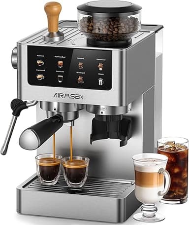 AIRMSEN Espresso Machine à Café Grain à Tasse avec Mousse…
