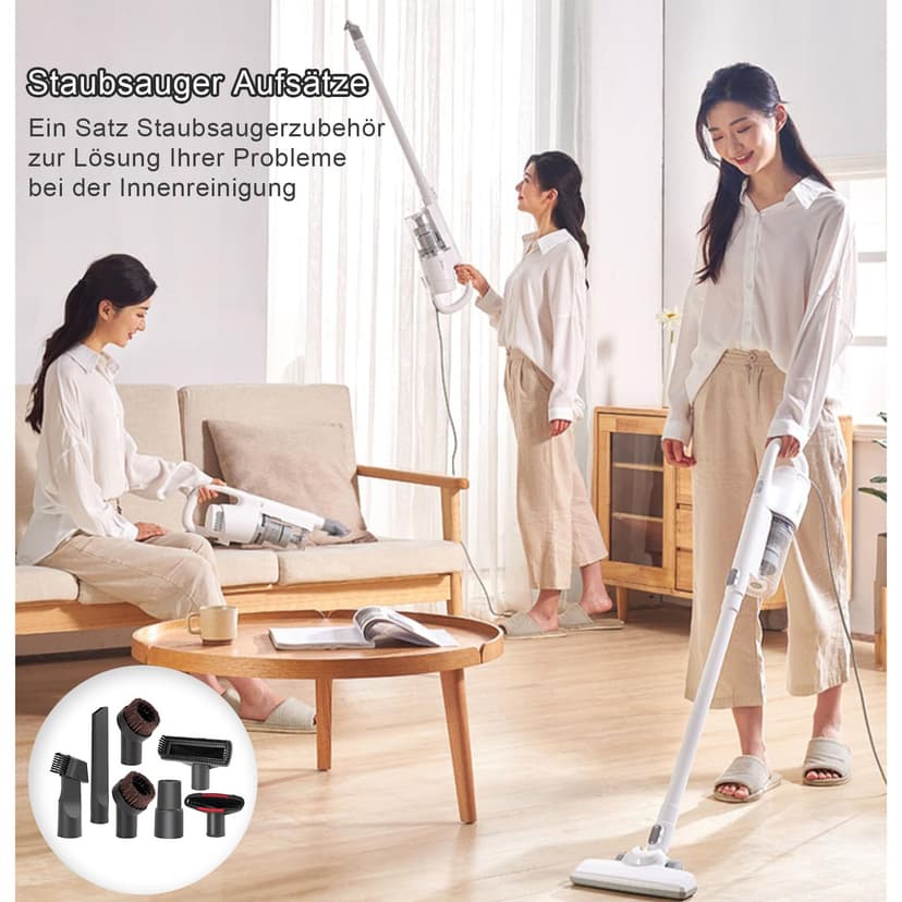 Vacuum Cleaner Attachments, Vacuum Cleaner Attachments, Suitable for Vacuum Cleaners with 32-35 mm Inner Diameter of Interface, Pack of 7 - 2