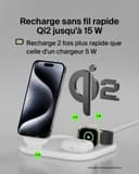 Belkin BoostCharge Socle de Recharge 2-en-1 aimanté et Pliable Qi2, 15W, Compatible MagSafe Chargeur sans Fil, Recharge Rapide, Apple iPhone 17, iPhone Air, Pixelsnap, Adaptateur Inclus - Blanc - 2