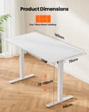 ErGear Electric Standing Desk Height Adjustable 140 x 70cm, Sit Stand Desk with 4 Memory Smart Pannel, Home Office Desk with Splice Board - 6