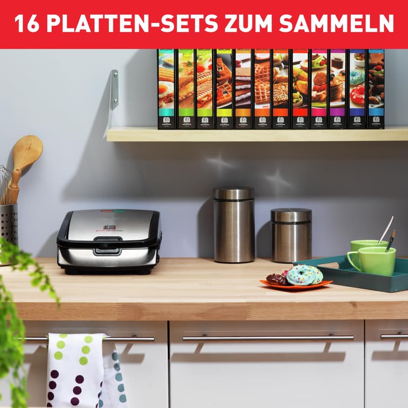 TEFAL MENAGE - Snack collection-700 W-2 jeux de plaques croques et gaufres-2 livrets de recettes-Noir inox - TEFAL MENAGE - FDS-119997 - 7