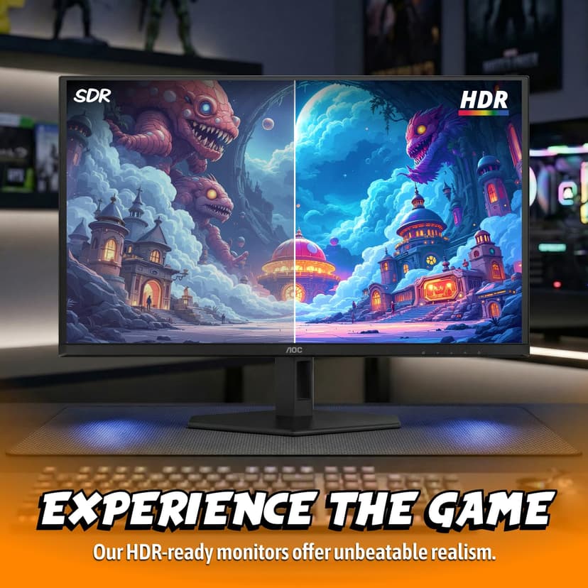 AOC Q27GAZD Moniteur de Jeu OLED QD 27" QHD 2560 x 1440 240 Hz 0,03 ms, 1 HDMI 2.0 x1, 1 Port d'affichage, Compatible G-Sync, Compatible avec Les Jeux sur Console, Point zéro luminosité - 4