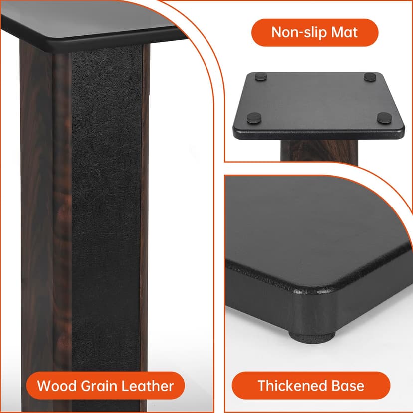 OUUTMEE Support pour enceintes en bois de 60 cm (24 pouces) – Supports HiFi robustes pour home cinéma, support universel pour enceintes à poser pour étagères avec design remplissable de sable (lot de - 7