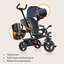 Lionelo HAARI 2in1 Stroller Trike for Kids 1-5 years up to 25 kg, 360° Rotating Seat, Adjustable Parent Steering Handle, Grows with Child, Free-Wheel Mode with Footrest, Canopy & Cup Holder - 7