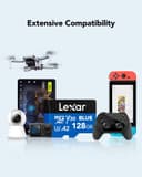 Lexar Blue Micro SD Card 128GB, up to 160MB/s Read, microSDXC UHS-I Card, Class 10, U3, V30, A2, Full-HD & 4K Video, High-Speed Memory Card for Smartphones/Tablets/Action Cameras - 5