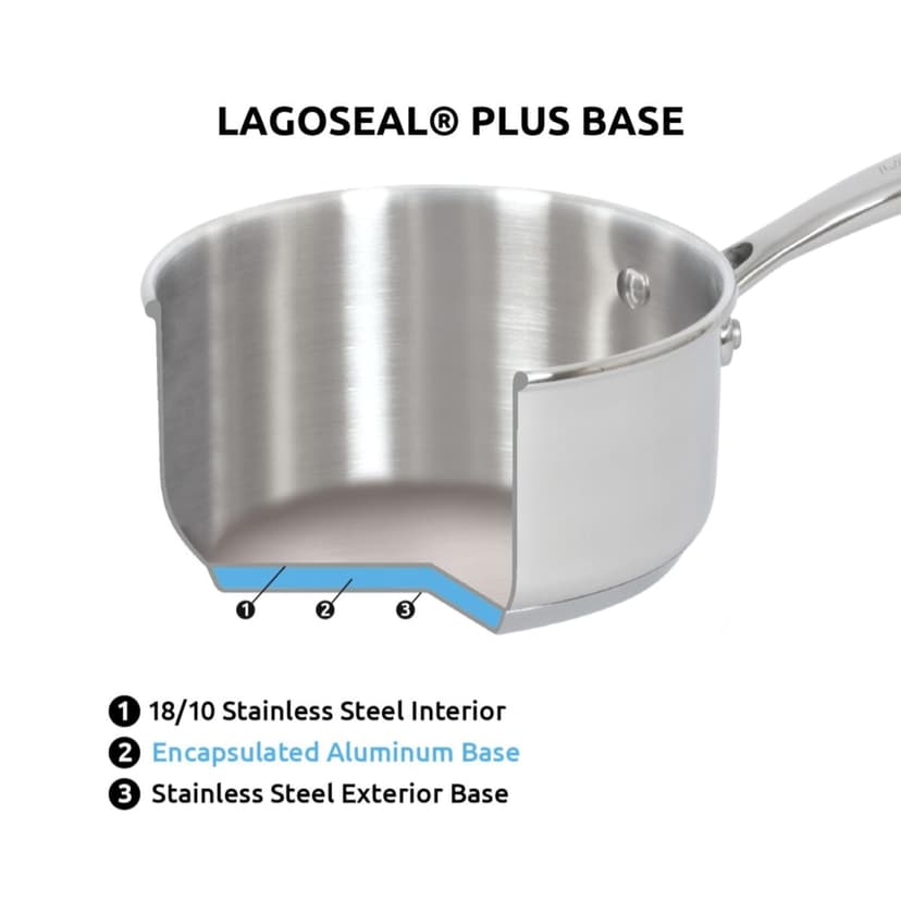 Lagostina Smart Set Battery Pack of 9, Metal, Silver, 22 cm - 3
