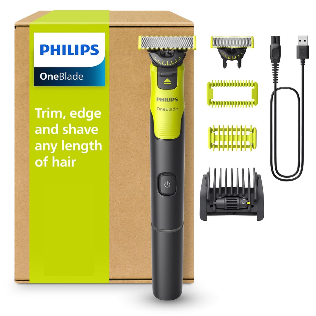 Philips OneBlade 360 avec connectivité Authentique visage + corps, tondeuse à barbe électrique, technologie 360, peigne réglable 5en1, 1x kit pour le corps, (modèle QP4631/30)