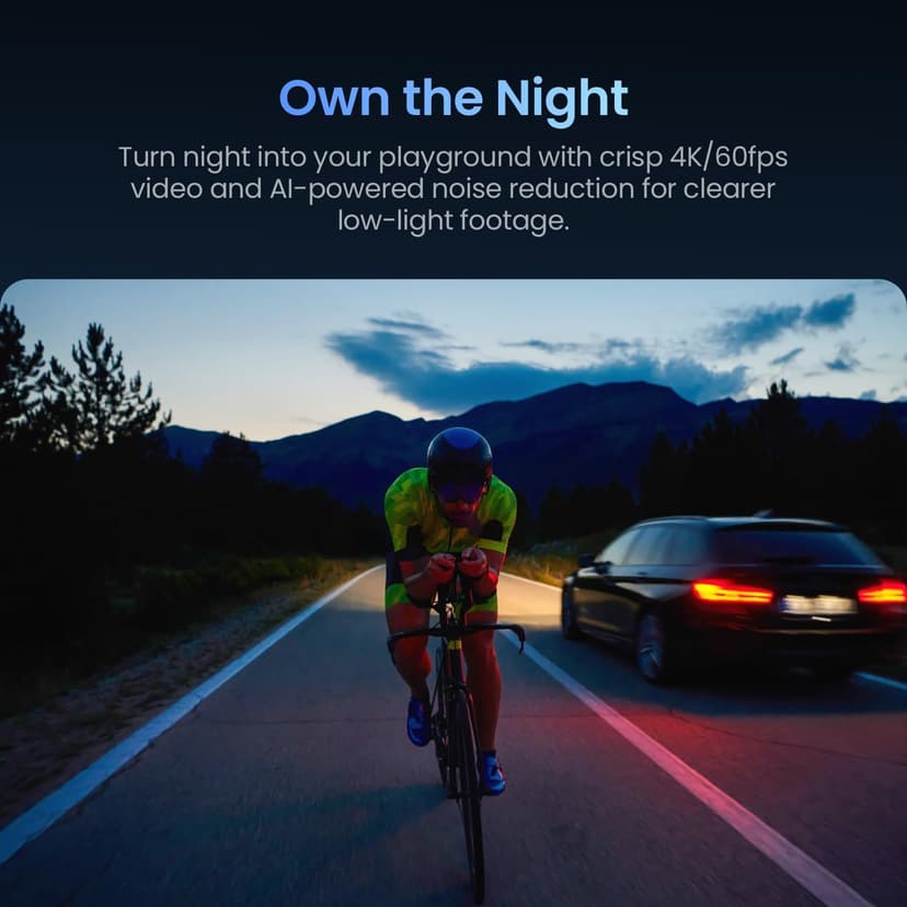 Caméra d'action Xtra Pro, caméra de vlogging 4K avec capteur 1/1,3", étanche à 20 m, vision nocturne et stabilisation pour cyclisme, plongée, tir sportif - 3