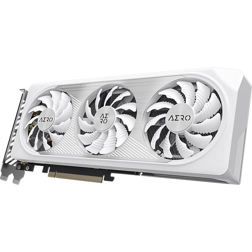Gigabyte NVIDIA GeForce RTX 4060 AERO OC Graphics Card - 8GB GDDR6, 128-bit, PCI-E 4.0, 2550MHz Core Clock, 2x DP 1.4, 2x HDMI 2.1a, NVIDIA DLSS 3 - GV-N4060AERO OC-8GD - 3