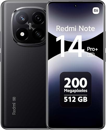XIAOMI Smartphone Redmi Note 14 Pro+ 5G, 12+512 GB, Noir, Appareil Photo IA Pro-Grade 200MP, IP68, 120W HyperCharge, fonctionnalités IA (Pas de Chargeur Inclus)(Version Française + 2 Ans de Garantie)
