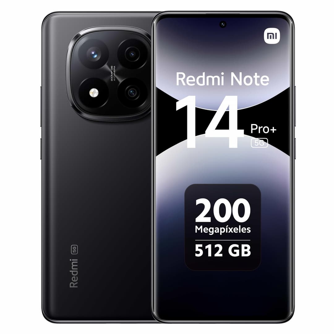 XIAOMI Smartphone Redmi Note 14 Pro+ 5G, 12+512 GB, Noir, Appareil Photo IA Pro-Grade 200MP, IP68, 120W HyperCharge, fonctionnalités IA (Pas de Chargeur Inclus)(Version Française + 2 Ans de Garantie)