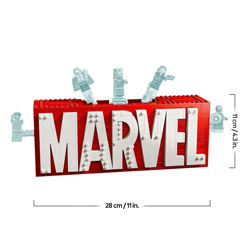 LEGO Marvel: MARVEL Logo & Minifigures - Super-Hero Building Toy with 5 Characters incl. Iron Man, Thor, Black Widow & Hulk - Avengers Gift for 12+ Year Old Boys, Girls & Teens 76313 - 9