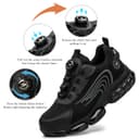 GemChve Chaussures de Sécurité Hommes Femmes Basket Légère Respirante Travail Antidérapante avec Embout en Acier Black 43 EU - 3