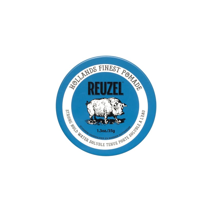 Reuzel Pommade à tenue forte bleue, pommade à tenue forte pour un look ultra brillant, soluble dans l'eau avec un parfum de vanille, 1,3oz/35g - 1