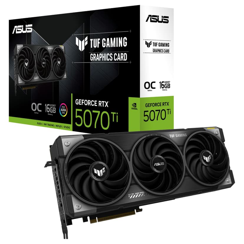 ASUS TUF Gaming GeForce RTX 5070 Ti 16GB GDDR7 Gaming Graphics Card (PCIe 5.0, HDMI/DP 2.1, 3.125-slot, military-grade components, protective PCB coating, axial-tech fans) - 1