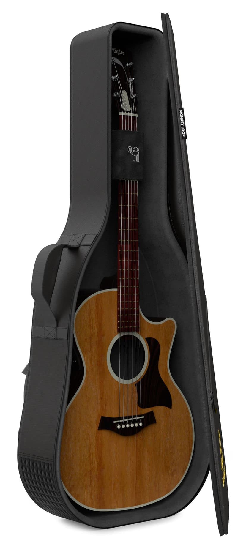 MONKEY LOOP Touring Acoustic - Étui pour Guitare avec Rembourrage de 23 mm - Étui Semi-Dur pour Guitare Acoustique - Poche Extérieure pour Accessoires - Sangles Réglables - Résistant à l'eau - 4