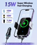 ISEYOU Car Phone Holder Wireless Charger, 15W Fast Charging Auto Clamping Wireless Car Charge, 360° Rotation Air Vent Mount With Electric Sensor Compatible For iPhone 16 15 14 Pro Max, Samsung Galaxy - 2