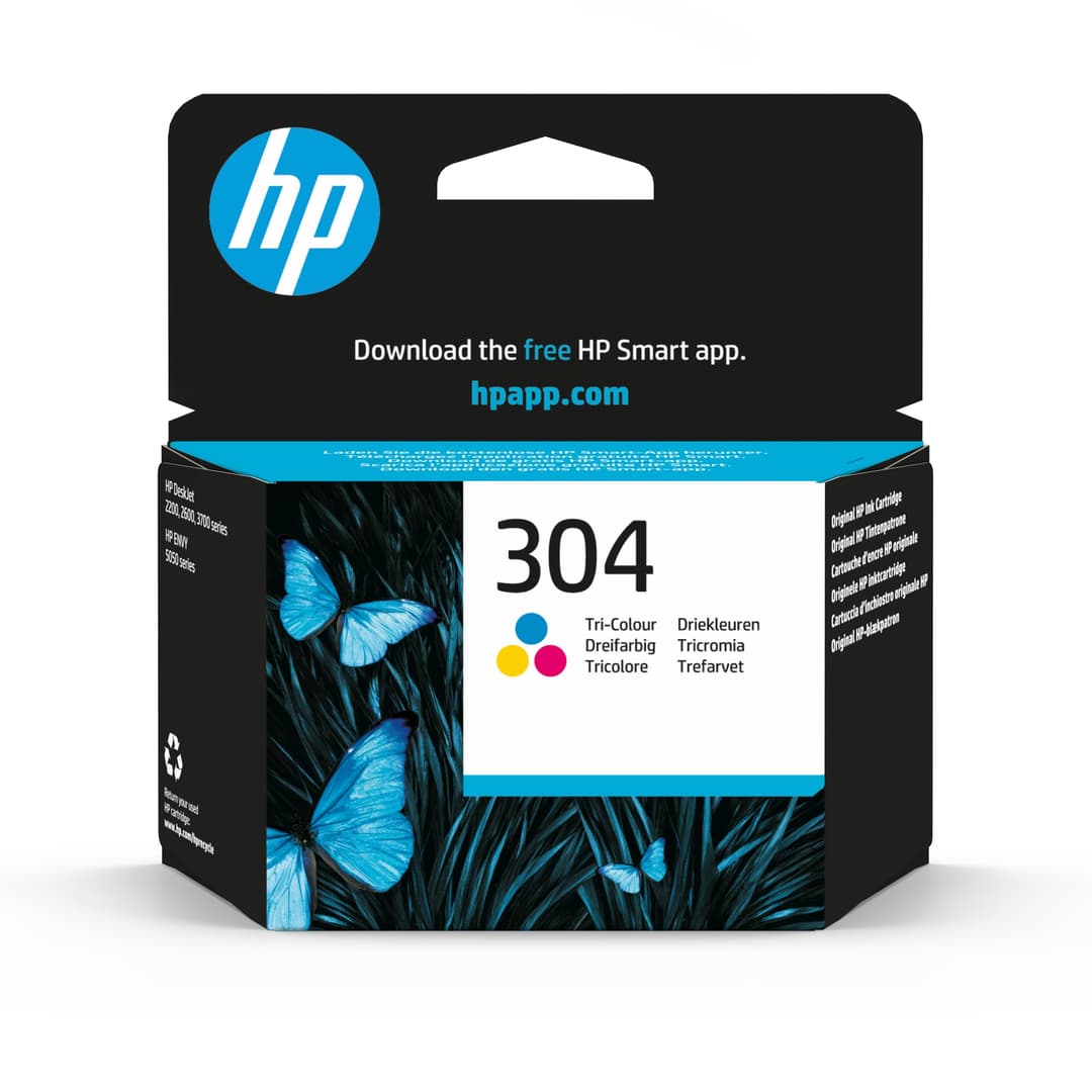 HP 304 Original Ink Cartridge, Tri-Color, (Pack of 1) N9K05AE. Works with HP Printers: DeskJet 2620, 2630, 3720, 3730, 3750, 3760, Envy 5010, 5020, 5030