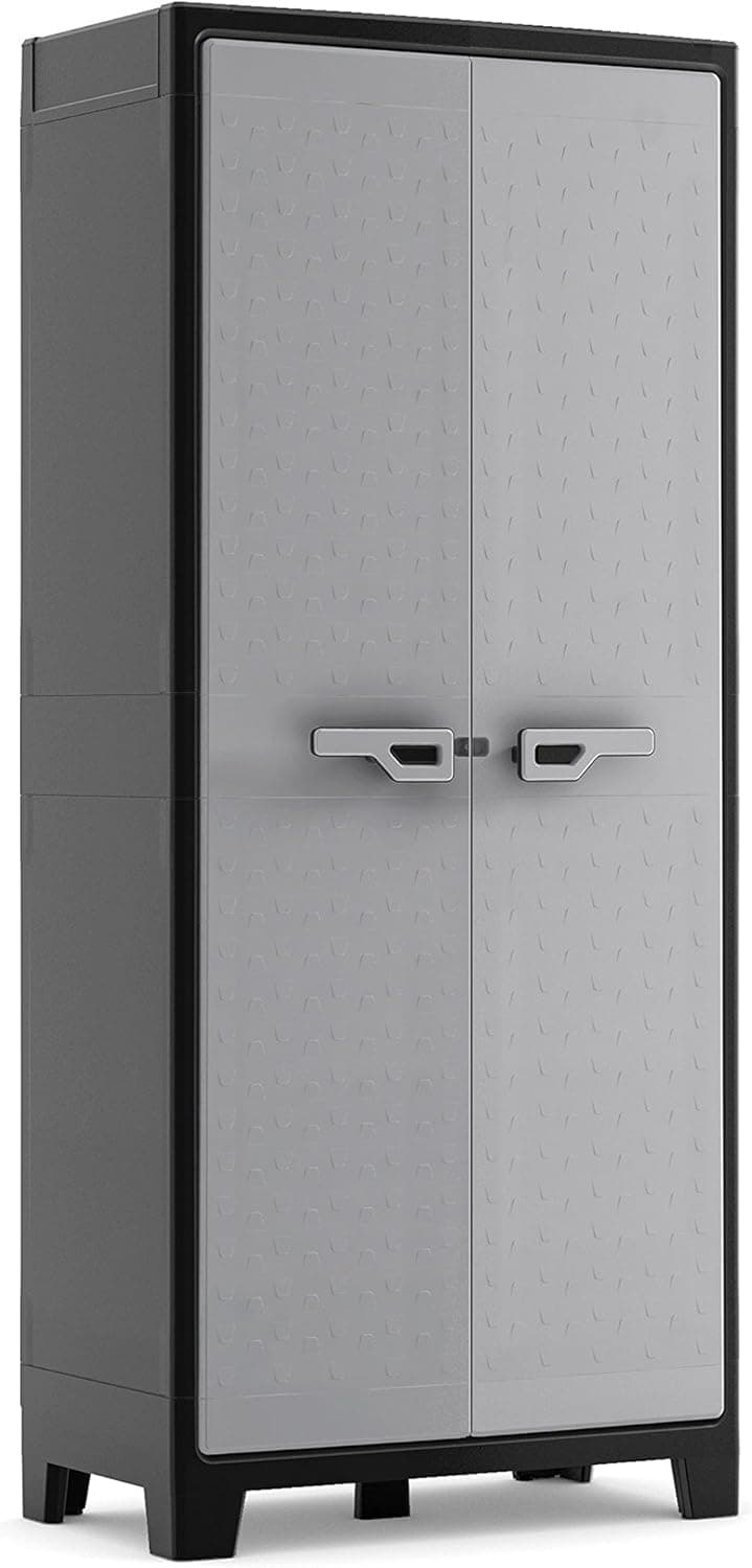 Keter Titan High Indoor Garage Utility Multi purpose Cabinet - Black-Grey - 1