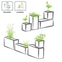 EDA Plastics Planter VOLCANIA "stone decor" anthracite gray - 99.5 x 39 x 43 - 7