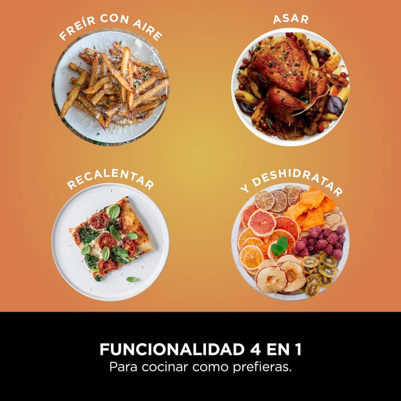 Ninja Air Fryer PRO Friteuse 4,7L, 1 tiroir, 4-en-1, sans huile, rôtir, réchauffer, déshydrater, cuire 1 à 2 portions, à partir de produits surgelés, tiroir, panier antiadhésifs, 2 000 W, Noir AF140EU - 7