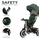 Kinderkraft Aston Tricycle, Baby Push Trike, Kids First Bike, Free Wheel Functions, Parenthandle, Footrest, Accessories, Bag, Cupholder, from 9 Months to 5 Years, Green - 6