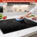 KICHPOWER Plaque Induction 4 Feux, 1 Zone Flexible, Plaque Induction 60cm Encastrable, Plaque de Cuisson électrique, Boost Fonction, Commande Tactile, 6000W, 9 Niveaux de puissance, Minuterie 1-99 Min - 9
