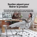 SIHOO Doro C300 Chaise de Bureau Ergonomique, avec Soutien Lombaire Dynamique, accoudoirs 3D et Dossier réglable, Repose-Pieds pour Un Confort accru, Expédiée en 2 Colis. Grigio(150 kg) - 8