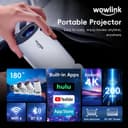 Mini Projector with WiFi 6 and Bluetooth 5.4 Support 4K 1080P Auto Keystone 180° Rotatable Projector Portable Compatibile with HDMI/TV Stick/Memory Stick - 2