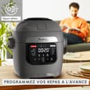 Moulinex Multicook & Fry, multicooker and integrated air fryer, 12 programs, Cooking on 2 levels, Delayed start, Capacity 6L, Grey Hippo, MZ730BF0 - 6