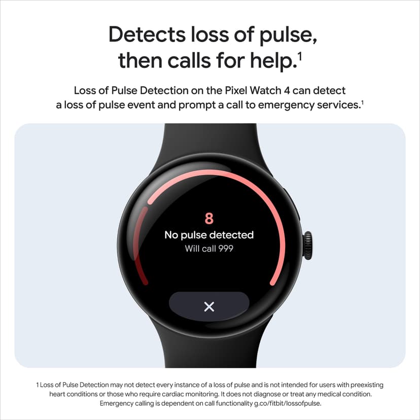 Google Pixel Watch 4 (45 mm) - Android smartwatch with Domed Display, Comprehensive Health and Fitness Tracking and Help from Gemini - Matte Black Aluminium Case - Obsidian Active Band - Wi-Fi - 9