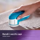 Philips Rasoir Anti Bouloche - Élimination Rapide des Peluches, rase bouloche de 8800 TR/Min, 3 Lames, pour Tous Tissus, bac Facile à Nettoyer, 2 Piles AA, Design Compact, Bleu/Blanc (GC026/00) - 7