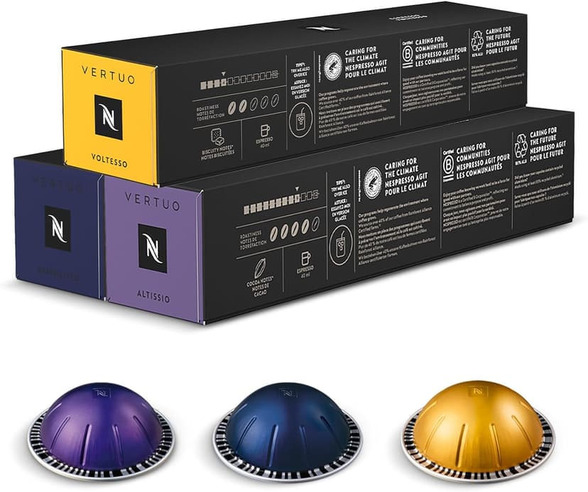 3 étuis de 30 dosettes de café Nespresso, Pack Vertuo Mix, Altissio Diavollito Voltesso - 1