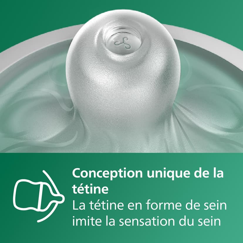 Philips Avent Kit biberons en verre Natural Response pour nouveau-né - 5 biberons, 2 sucettes Ultra Soft 0-6 mois, goupillon, sans BPA (modèle SCD879/11) - 4