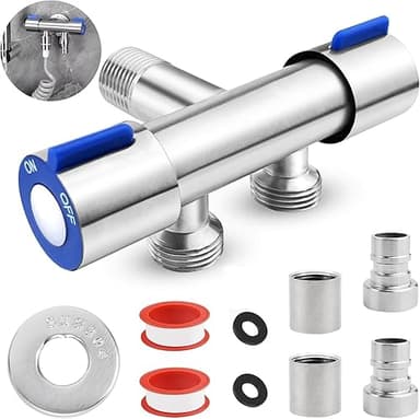 cersaty 1 robinet d'angle 1/2", double vanne avec 2 racco…