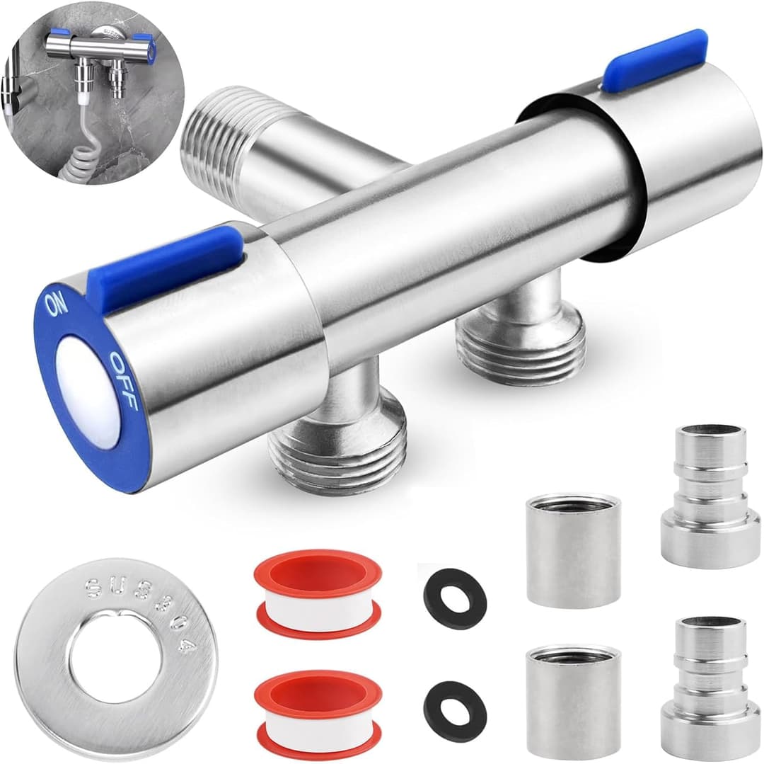 cersaty 1 robinet d'angle 1/2", double vanne avec 2 racco…