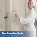 Ranbo Shower Glass Door Handle, 203mm (8 Inch) Hole Centres, Brushed Nickel, 304 Stainless Steel, 1.0mm Thick Tube, Fits 6–12mm (1/4"–1/2") Glass, for Bathroom Door Installation or Replacement. - 7