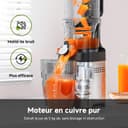 AMZCHEF Slow Juicer – 120 mm wide opening, stainless steel, quiet, easy to clean by hand, cold pressed juicer for fruits and vegetables - 9