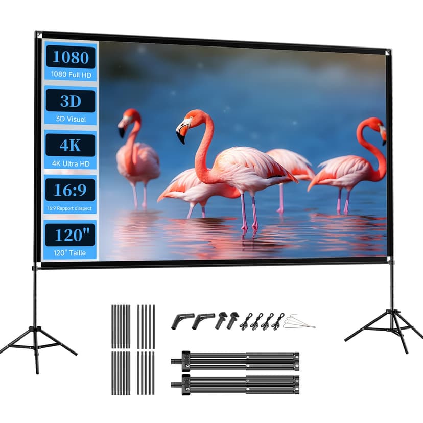 VISULAPEX Ecran Videoprojecteur 120 Pouces, Ecran de Proj… - 1