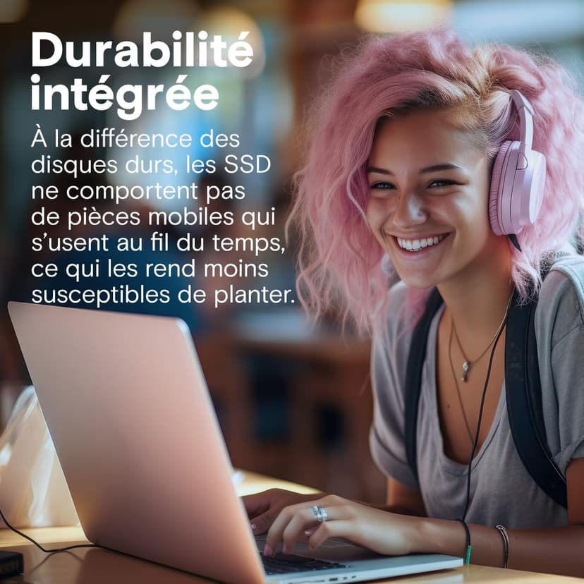 Crucial BX500 SATA SSD 1To2.5 Interne, jusqu'à 540MB/s, Compatible avec Ordinateur Portable et de Bureau (PC), 3D NAND, Accélération Dynamique de l'Écriture - CT1000BX500SSD101 - 2