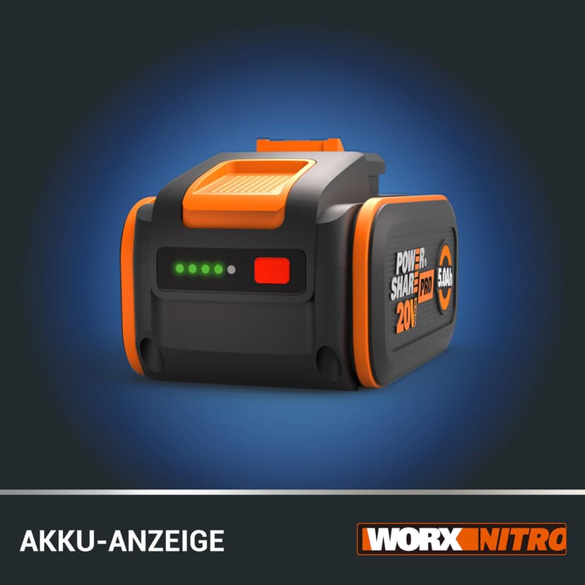 WORX WA3645 PowerShare Pro: High-Capacity 20V 5.0Ah Lithium Battery with BMS and Intelligent Power Control for Extended Runtime and Performance - 3