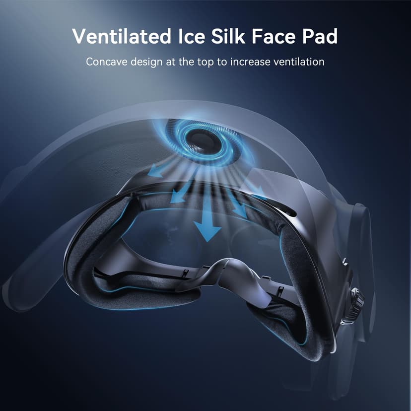 AMVR FC4A Face Cover Pad Interface Faciale Compatible avec Meta/Oculus Quest 3, Coussin en Soie Glace avec Design Ventilateur, pour Bandeau Halo avec Ventilateur (non compatible avec Quest 3S) - 3