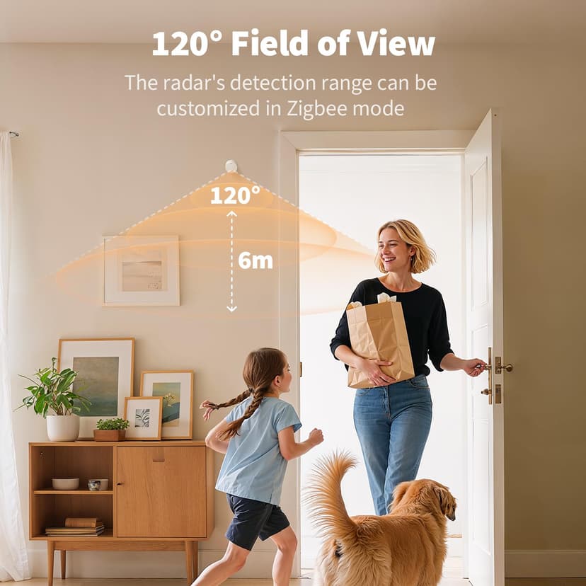 Aqara Détecteur de Présence sans Fils 5-en-1 FP300, Thread/Zigbee,Radar mmW+PIR,Détection de Mouvement/Présence/Lumière/Température/Humidité,Compatible avec Apple Home,Alexa,Home Assistant,Google - 8