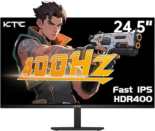 KTC 24.5 inch 400Hz 240Hz Gaming Monitor | Fast IPS 1ms | FHD 1080P Monitor | HDR 400 128% sRGB | HDMI x2, DP x2 |Tilt Adjustability VESA Monitors Black H25X7