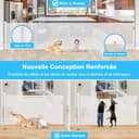 Extendable Baby Safety Gate, Safety Barrier for Children and Dogs, 0-500 cm Retractable Fences for Stairs and Hallways, Indoor and Outdoor - 2