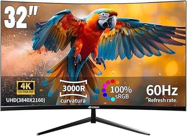 CRUA 32 Pouces incurvé Moniteur de Jeu 4K - Taux de rafra…