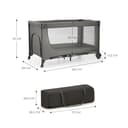 Kinderkraft JOY 2 2 in 1 Umbrella Bed, Newborn Baby Cot up to 25 kg, 120 x 60 cm, Easy to Fold, Shelves for Nappies, Grey - 9